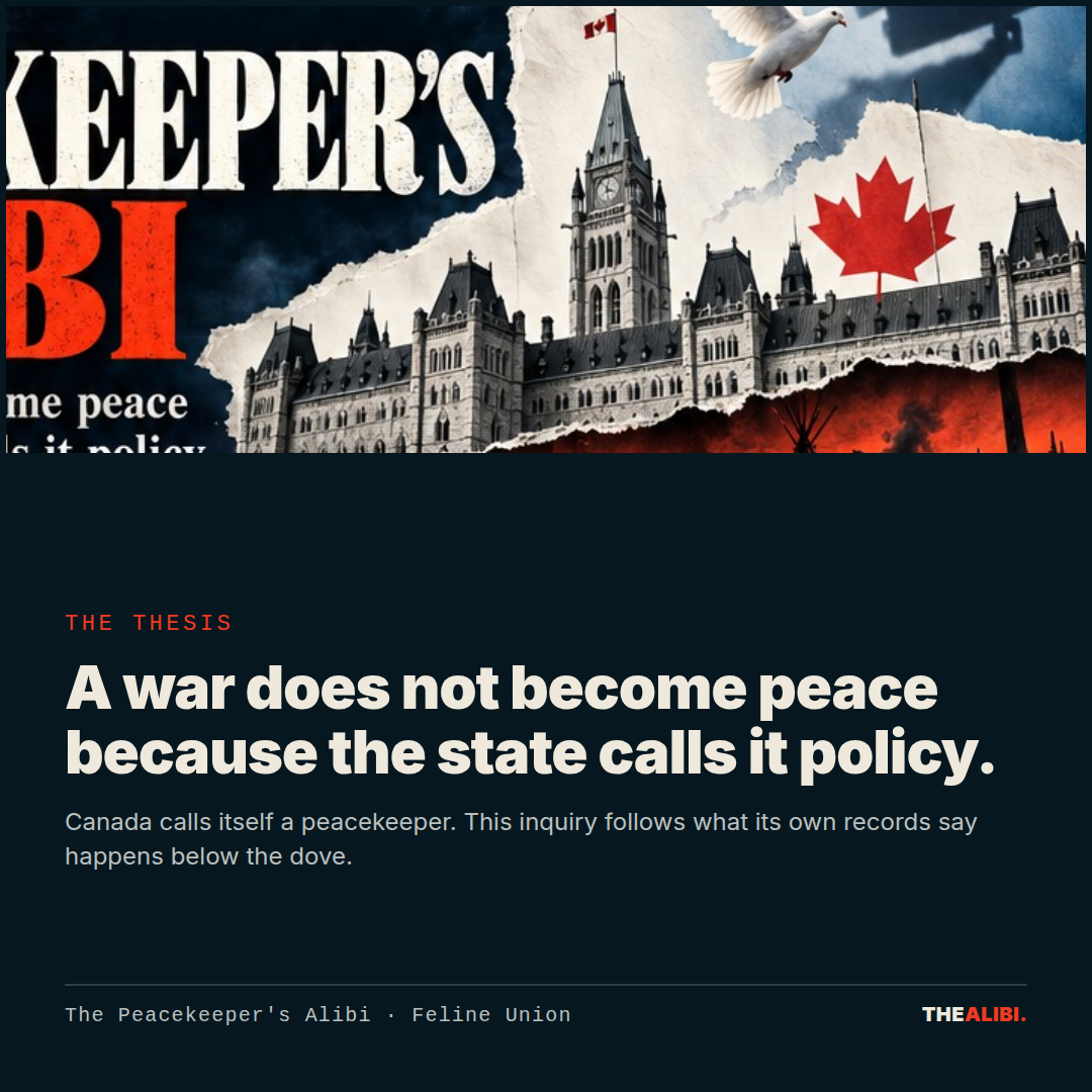 The thesis. A war does not become peace because the state calls it policy.